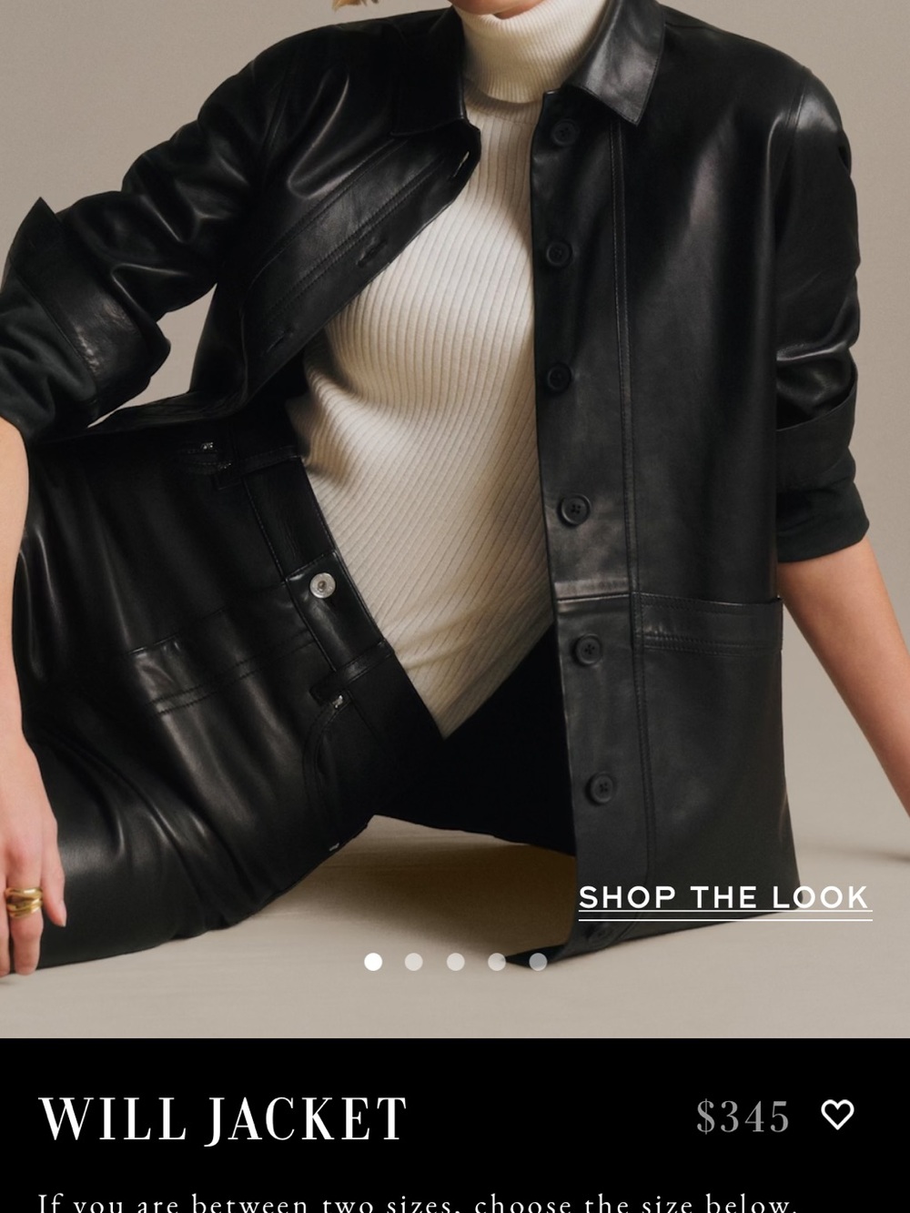 NWT Sezane Black Will Leather Jacket